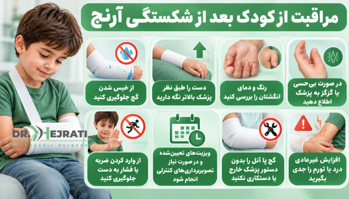 مراقبت از کودک بعد از شکستگی آرنج